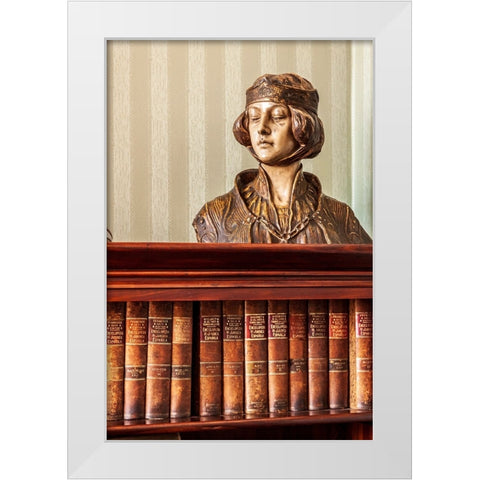 Argentina- Buenos Aires. Medieval bust of a woman. White Modern Wood Framed Art Print by Haseltine, Tom