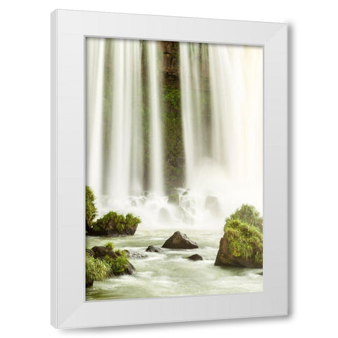 Brazil-Iguazu Falls Landscape of waterfall  White Modern Wood Framed Art Print by Jaynes Gallery