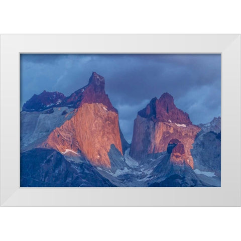 Chile, Torres del Paine NP The Horns mountains White Modern Wood Framed Art Print by Illg, Cathy and Gordon