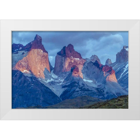 Chile, Torres del Paine NP The Horns mountains White Modern Wood Framed Art Print by Illg, Cathy and Gordon