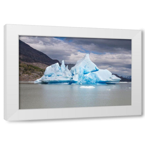 Located within Parc Nacional Torres del Paine-this lake is home to numerous icebergs and glaciers White Modern Wood Framed Art Print by Ostrowitz, Mallorie