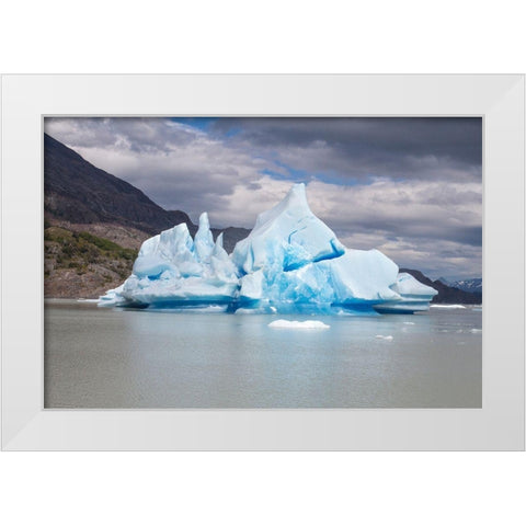 Located within Parc Nacional Torres del Paine-this lake is home to numerous icebergs and glaciers White Modern Wood Framed Art Print by Ostrowitz, Mallorie
