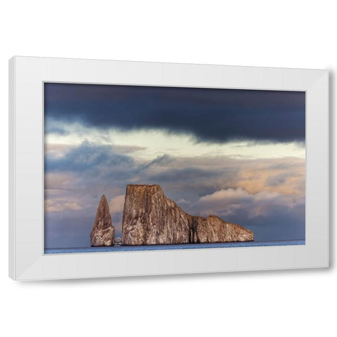 Kicker Rock or Leon Dormido-San Cristobal Island-Galapagos-Ecuador White Modern Wood Framed Art Print by Jones, Adam