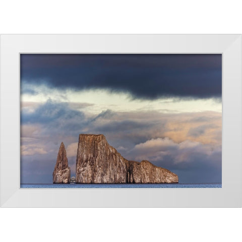 Kicker Rock or Leon Dormido-San Cristobal Island-Galapagos-Ecuador White Modern Wood Framed Art Print by Jones, Adam