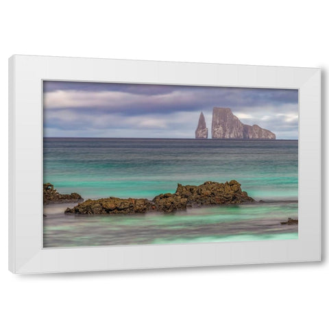 Kicker Rock or Leon Dormido-San Cristobal Island-Galapagos-Ecuador White Modern Wood Framed Art Print by Jones, Adam