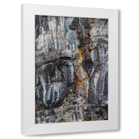 Pattern in rock cliffs of Genovesa Island-Galapagos Islands-Ecuador White Modern Wood Framed Art Print by Jones, Adam