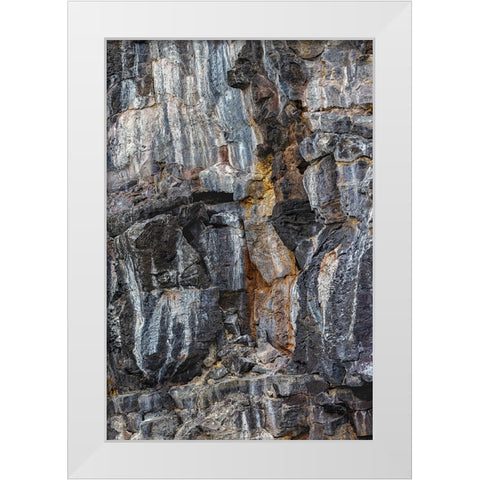 Pattern in rock cliffs of Genovesa Island-Galapagos Islands-Ecuador White Modern Wood Framed Art Print by Jones, Adam