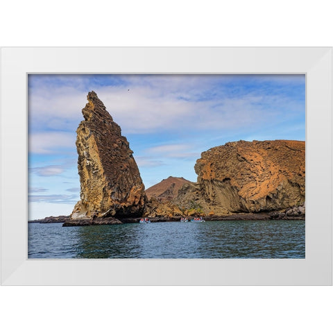 Pinnacle Rock-Bartholomew Island-Galapagos Islands-Ecuador White Modern Wood Framed Art Print by Jones, Adam
