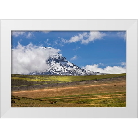 Antisana volcano-Antisana National Park-Ecuador White Modern Wood Framed Art Print by Jones, Adam