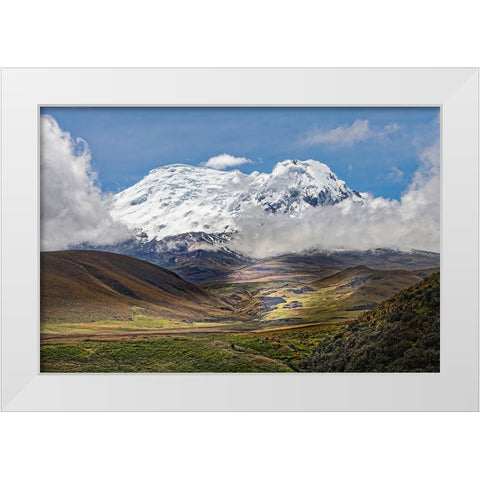 Antisana volcano-Antisana National Park-Ecuador White Modern Wood Framed Art Print by Jones, Adam