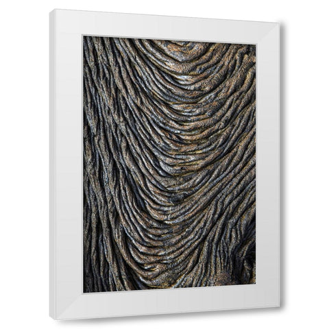 Recent Pahoehoe lava flow-Sullivan Bay-Santiago Island-Galapagos Islands-Ecuador White Modern Wood Framed Art Print by Jones, Adam