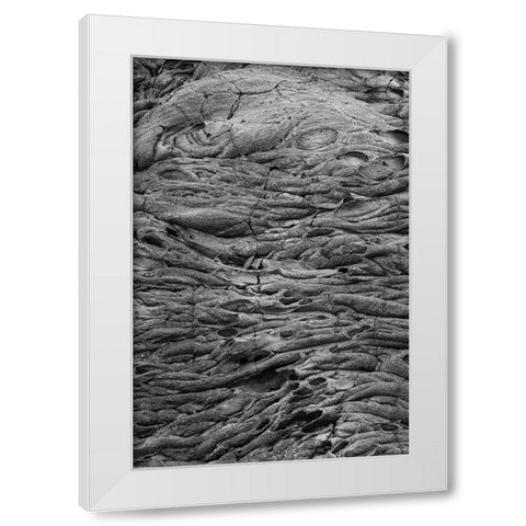 Recent Pahoehoe lava flow-Sullivan Bay-Santiago Island-Galapagos Islands-Ecuador White Modern Wood Framed Art Print by Jones, Adam