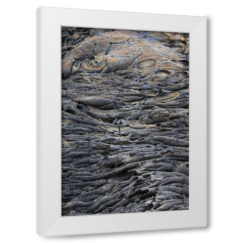 Recent Pahoehoe lava flow-Sullivan Bay-Santiago Island-Galapagos Islands-Ecuador White Modern Wood Framed Art Print by Jones, Adam