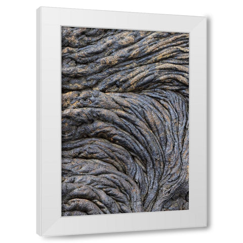 Recent Pahoehoe lava flow-Sullivan Bay-Santiago Island-Galapagos Islands-Ecuador White Modern Wood Framed Art Print by Jones, Adam