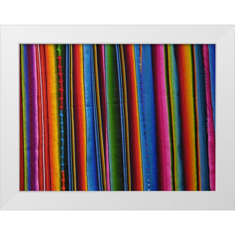 Guatemala, Colorful fabric White Modern Wood Framed Art Print by Kirkland, Dennis