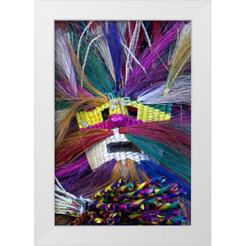 Mexico, San Miguel de Allende, Mask at market White Modern Wood Framed Art Print by Rotenberg, Nancy