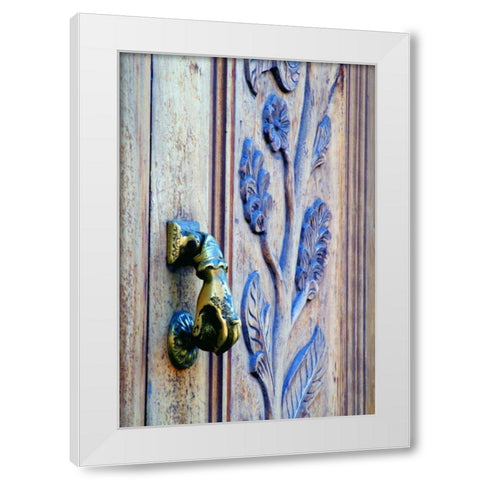 Mexico, San Miguel de Allende, hand door knocker White Modern Wood Framed Art Print by Rotenberg, Nancy