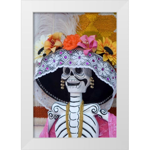 Mexico, Skeleton at Day of The Dead festival White Modern Wood Framed Art Print by Rotenberg, Nancy