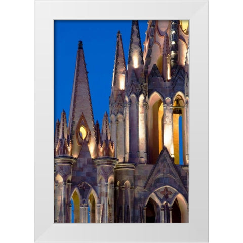 Mexico, The Parroquia Church in The Jardin White Modern Wood Framed Art Print by Rotenberg, Nancy