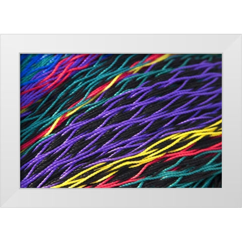 Mexico, Puerto Vallarta Patterns in fishing nets White Modern Wood Framed Art Print by Ross, Nancy ,  Steve