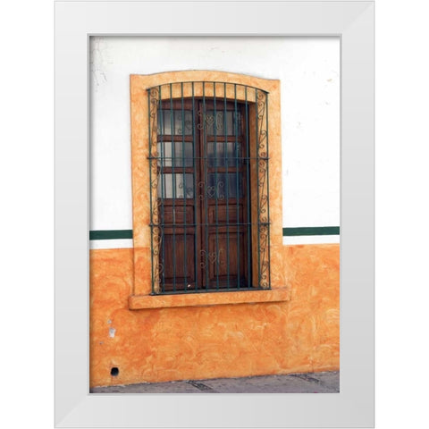 Mexico, Cabo San Lucas Detail of wooden window White Modern Wood Framed Art Print by Ross, Nancy ,  Steve