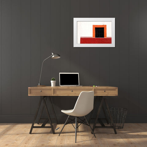 Mexico, Cabo San Lucas Detail of window White Modern Wood Framed Art Print by Ross, Nancy ,  Steve