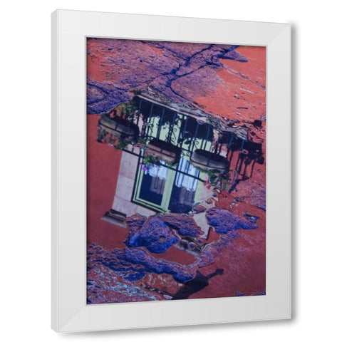 Mexico Cobblestone street with window reflection White Modern Wood Framed Art Print by Rotenberg, Nancy