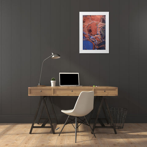 Mexico Patterns on wet cobblestone street White Modern Wood Framed Art Print by Rotenberg, Nancy