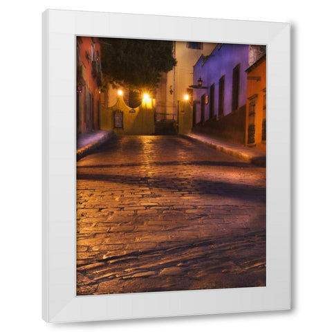 Mexico, San Miguel de Allende Street Lanterns White Modern Wood Framed Art Print by Rotenberg, Nancy