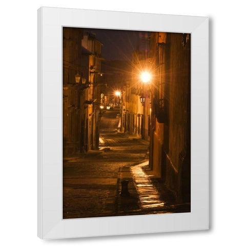 Mexico, San Miguel de Allende Street Lanterns White Modern Wood Framed Art Print by Rotenberg, Nancy