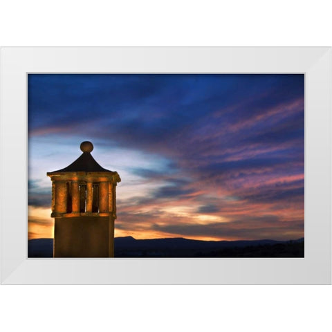 Mexico Sunset over building tower White Modern Wood Framed Art Print by Rotenberg, Nancy