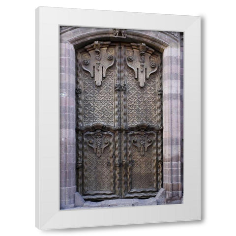 Mexico Carved wooden set of doors White Modern Wood Framed Art Print by Young, Bill