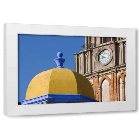 Mexico Yellow dome of Church of San Rafael White Modern Wood Framed Art Print by Young, Bill
