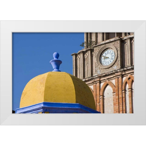 Mexico Yellow dome of Church of San Rafael White Modern Wood Framed Art Print by Young, Bill