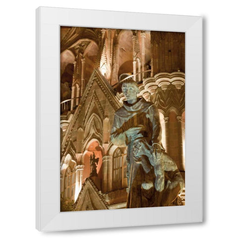 Mexico Statue of Fray Juan de San Miguel White Modern Wood Framed Art Print by Paulson, Don