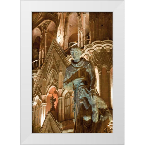 Mexico Statue of Fray Juan de San Miguel White Modern Wood Framed Art Print by Paulson, Don