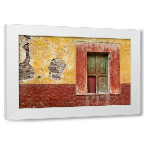 Mexico Window in colorful wall White Modern Wood Framed Art Print by Paulson, Don