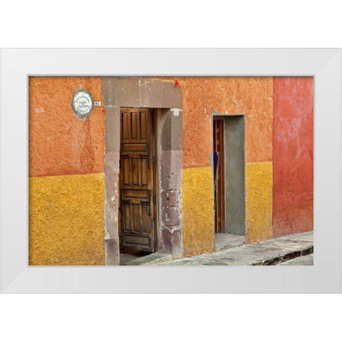 Mexico, San Miguel de Allende Open doorway White Modern Wood Framed Art Print by Paulson, Don