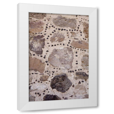Mexico Detail of traditional stone work on wall White Modern Wood Framed Art Print by Paulson, Don