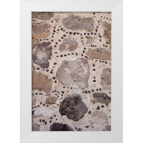 Mexico Detail of traditional stone work on wall White Modern Wood Framed Art Print by Paulson, Don
