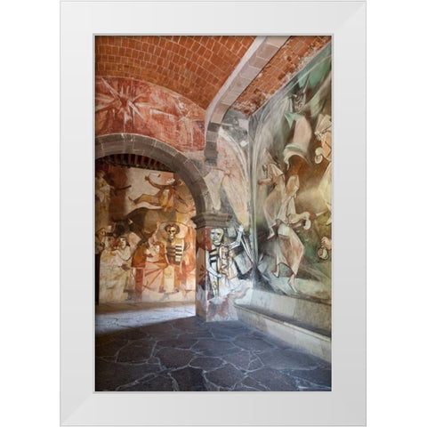 Mexico Wall paintings inside Art Institute White Modern Wood Framed Art Print by Paulson, Don