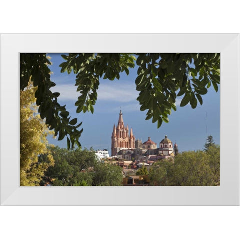 Mexico La Parroquia cathedral White Modern Wood Framed Art Print by Paulson, Don