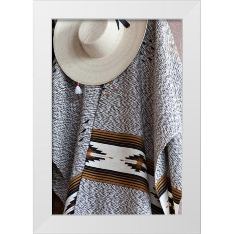 Mexico, San Miguel de Allende Hat and serape White Modern Wood Framed Art Print by Paulson, Don