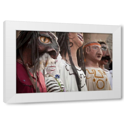 Mexico, San Miguel de Allende Parade costumes White Modern Wood Framed Art Print by Paulson, Don