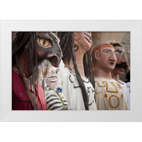 Mexico, San Miguel de Allende Parade costumes White Modern Wood Framed Art Print by Paulson, Don