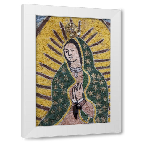 Mexico Painting of The Virgin of Guadalupe White Modern Wood Framed Art Print by Paulson, Don