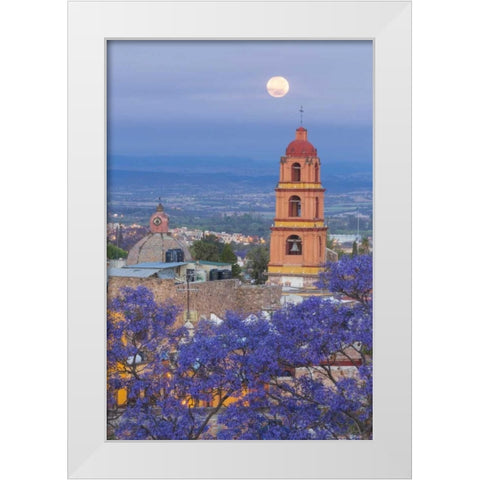 Mexico, San Miguel de Allende Full moon White Modern Wood Framed Art Print by Paulson, Don