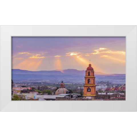 Mexico Sunset over the city White Modern Wood Framed Art Print by Paulson, Don
