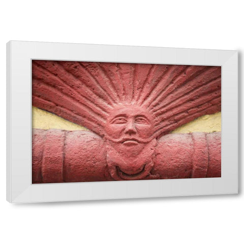 Mexico Detail of wall decoration White Modern Wood Framed Art Print by Paulson, Don