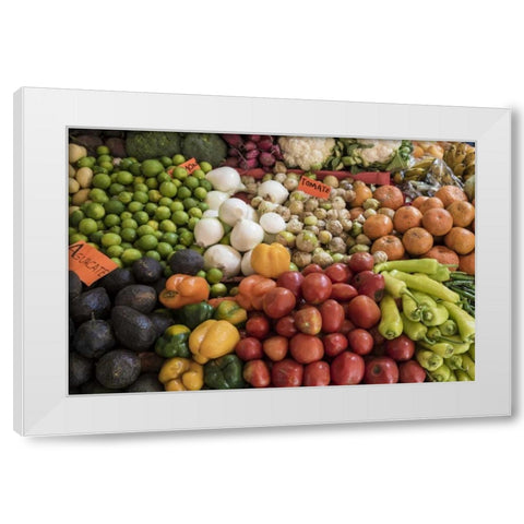 Mexico Fruits and vegetables at market White Modern Wood Framed Art Print by Paulson, Don
